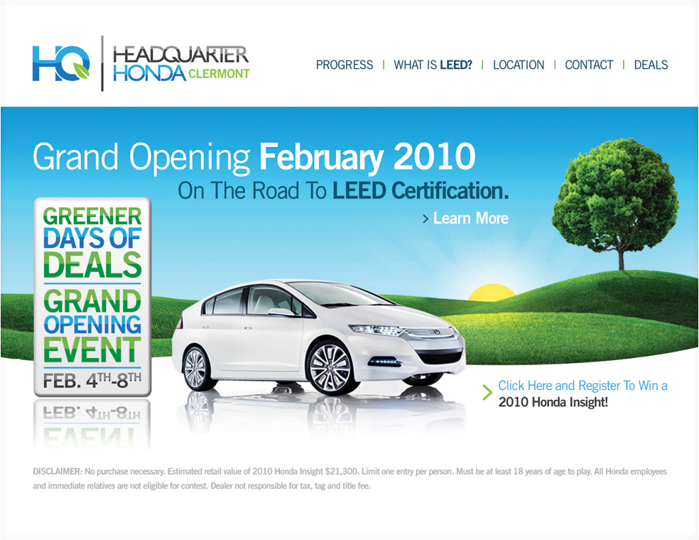 Headquarter Honda Landing Page UI Design