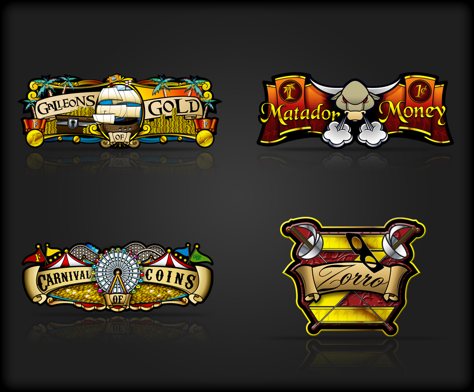 Cool Casino - Custom Illustrated Progessive Slot Machine Signs