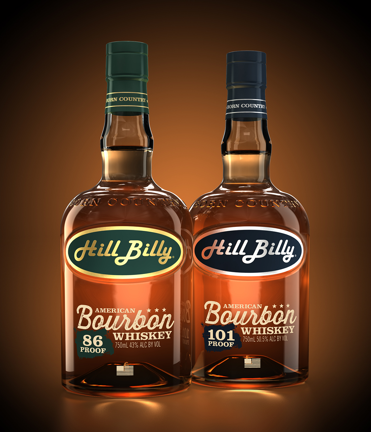 Hillbilly Bourbon Bottle 3D Rendering